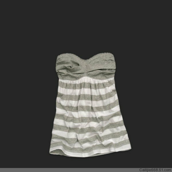 Abercrombie and Fitch Femmes Robe tube Rayures en Dark vertBlanc
