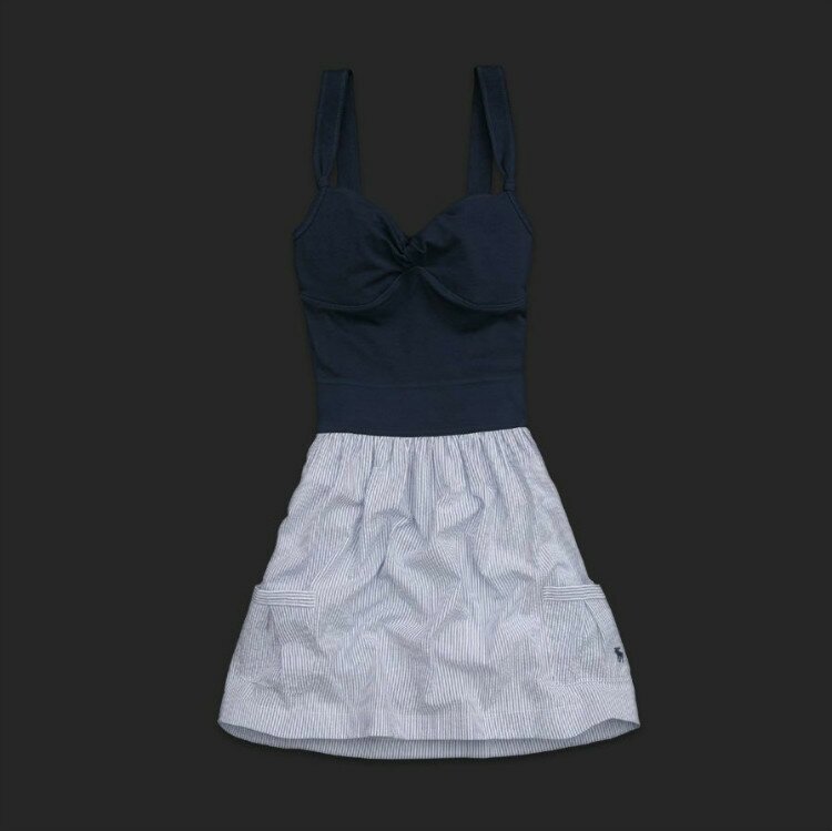 Grand Pocket A&F Femmes Robe en GrisReale Bleu