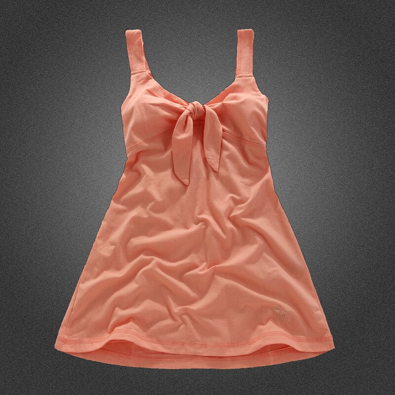 Bowknot Simple A&F Femmes Coton Robe en Orange