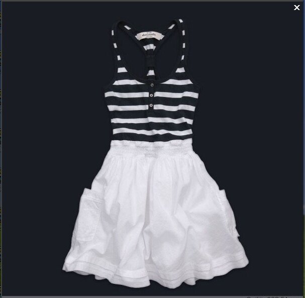 Pas cher A&F Femmes Lungo Robe en BlancNoir