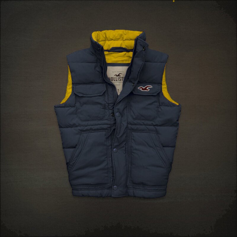 Hollister Homme 5387 Doudoune sans manches fonte grise