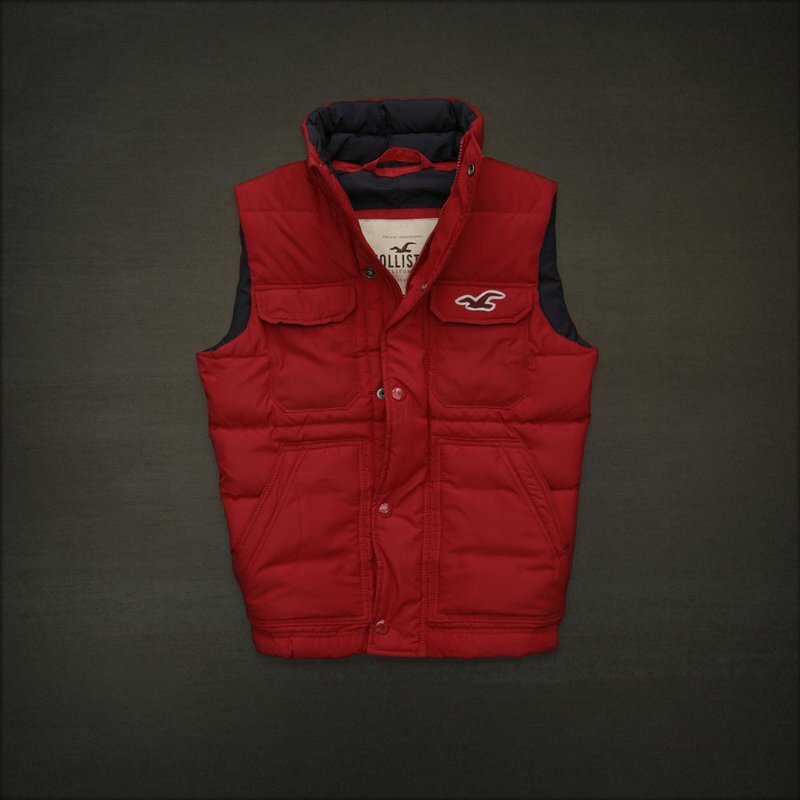 Hollister Homme 5389 Doudoune sans manches rouge