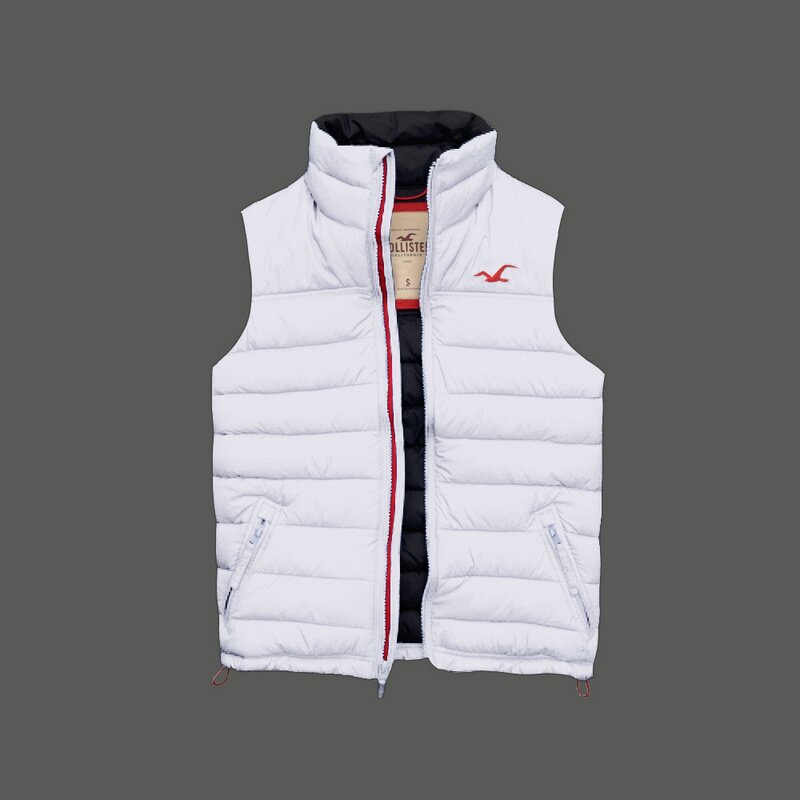 Hollister Homme 5393 Doudoune sans manches blanc