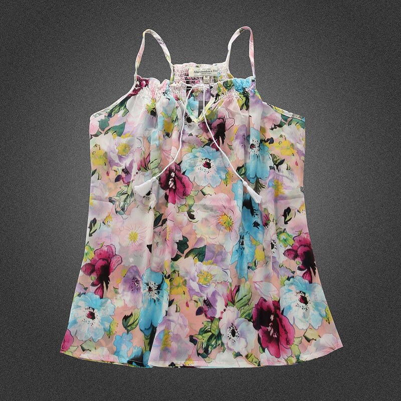 Classique A&F Femmes Robe Grand Fleur en Rosa