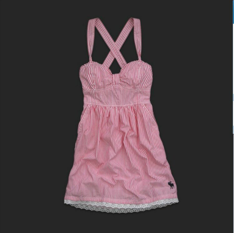 Mignon A&F Femmes Small Rayures Robe en Rosa