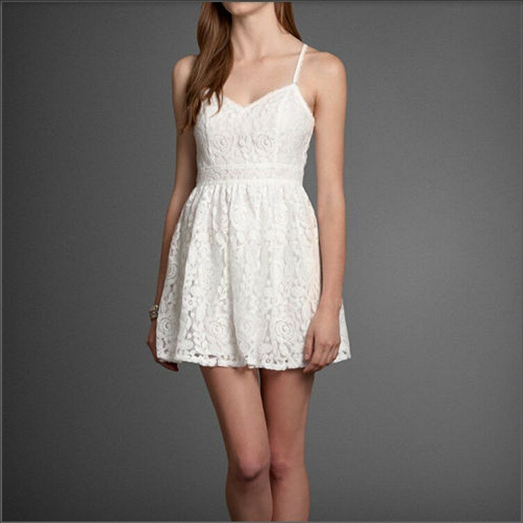 Mignon and Simple A&F Femmes Robe en Blanc