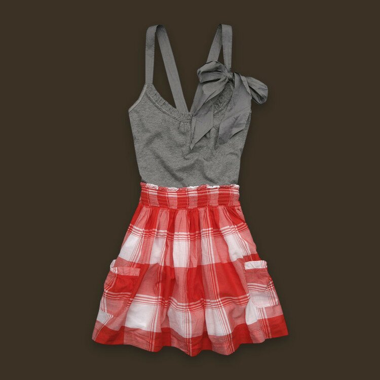 Fashional A&F Femmes Robe Grille en BlancGrisOrange