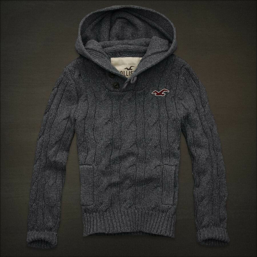 Hollister Homme 6038 Pulls Boutiques à Londres gris foncé