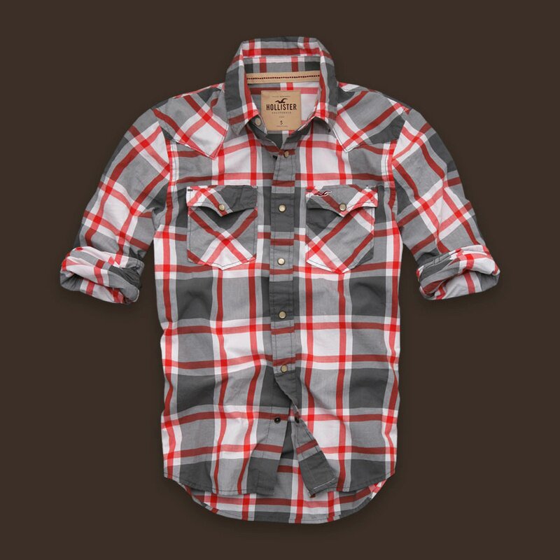 Hollister Homme 5399 Chemise à carreaux En gros de vêtements
