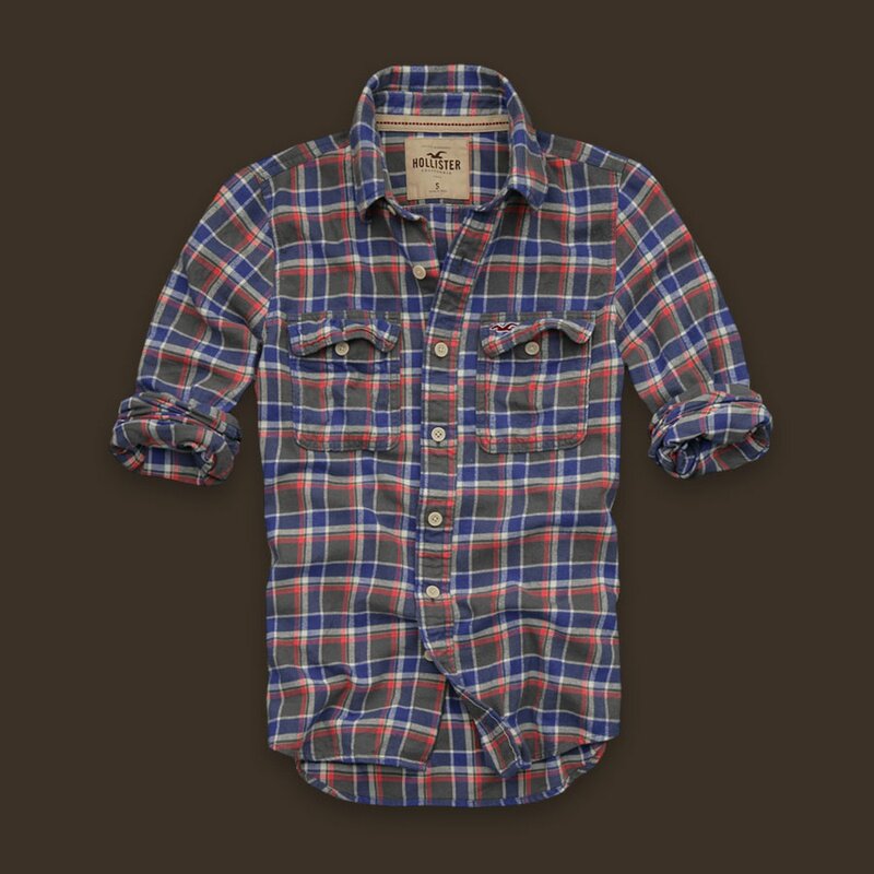 Hollister Homme 5400 Chemise à carreaux En gros de vêtements