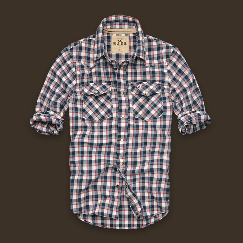 Hollister Homme 5402 Chemise à carreaux En gros de vêtements
