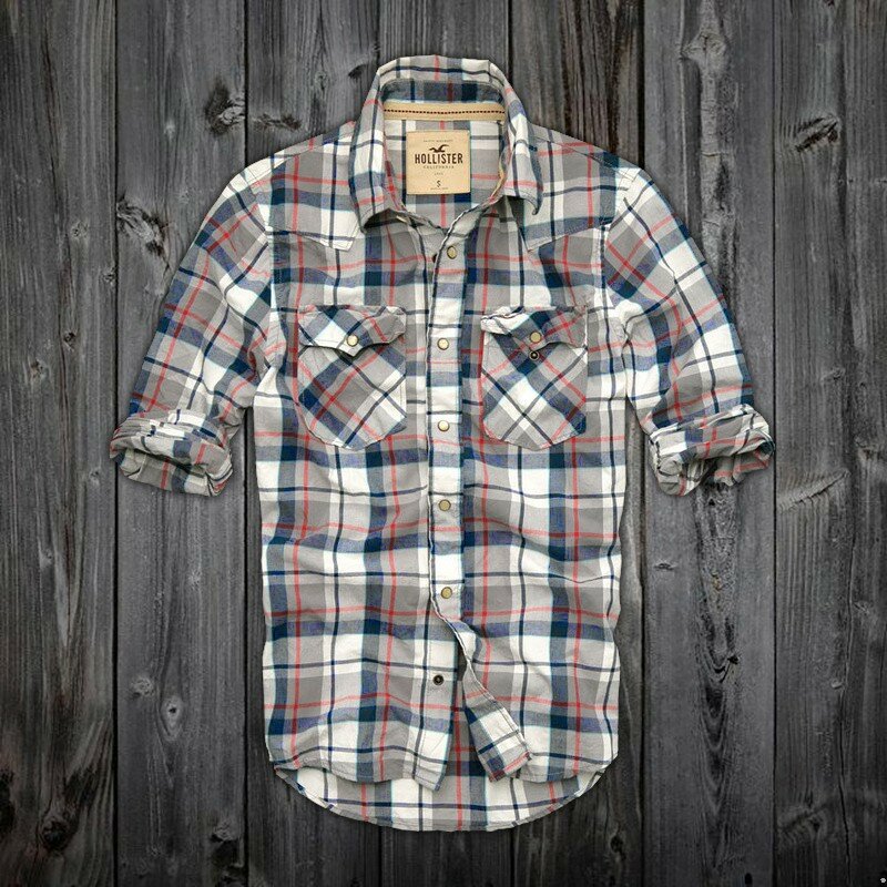 Hollister Homme 5408 Chemise à carreaux En gros de vêtements