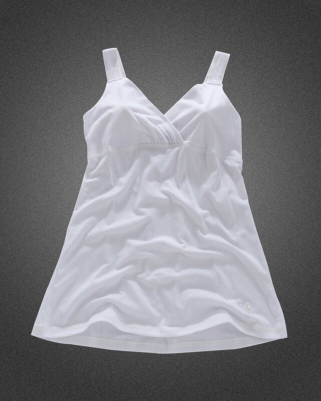 Simple A&F Femmes Coton Robe en Blanc