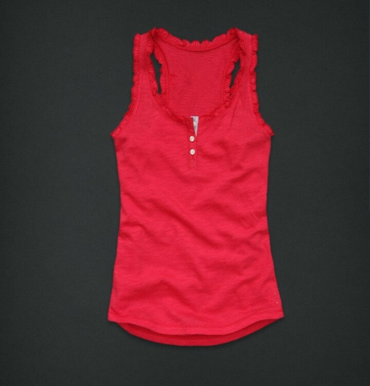 Simple Bouton A&F Femmes Robe en Rosso