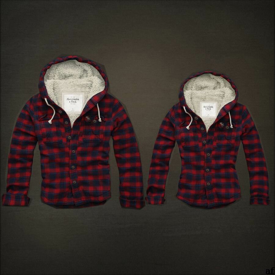 Abercrombie couple 4047 Sweats à capuche mode rouge