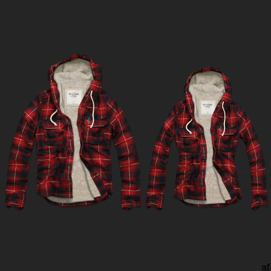 Abercrombie couple 4050 Sweats à capuche mode rouge