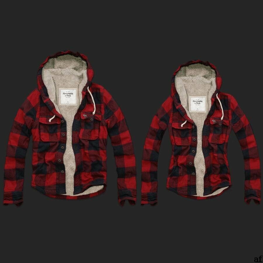 Abercrombie couple 4052 Sweats à capuche mode rouge