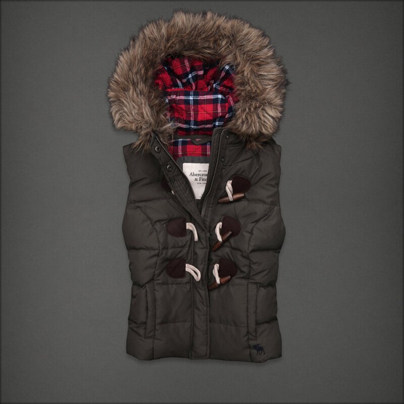 Abercrombie & Fitch Femme Doudounes sans manche café 4061