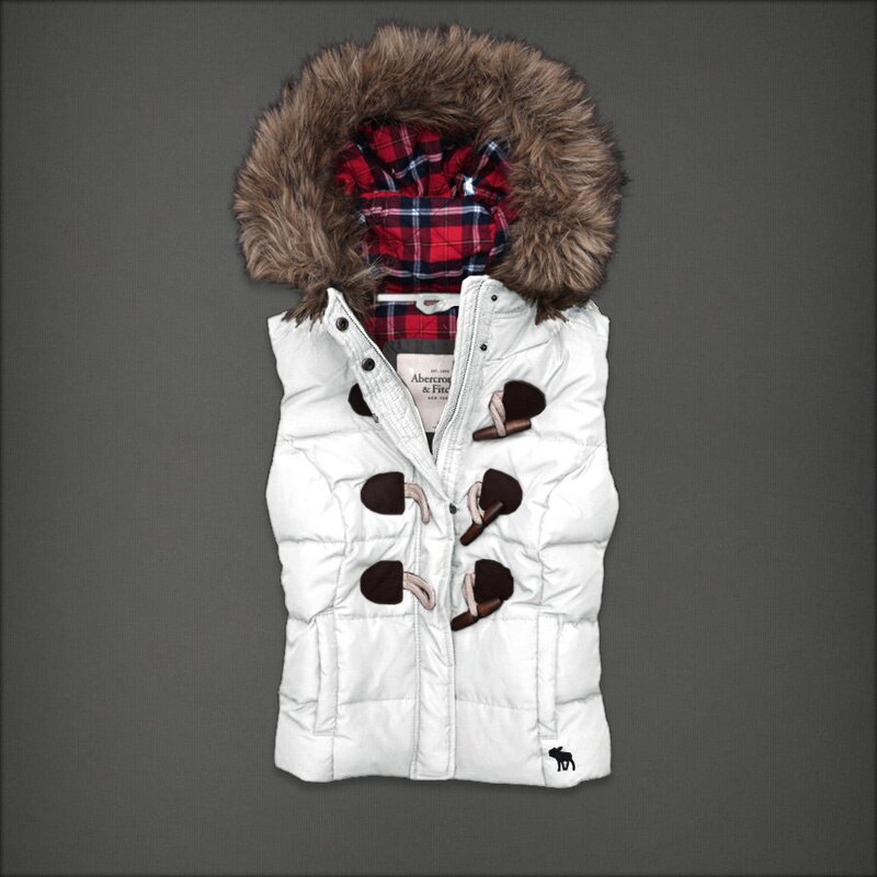 Abercrombie & Fitch Femme Doudounes sans manche blanc 4059