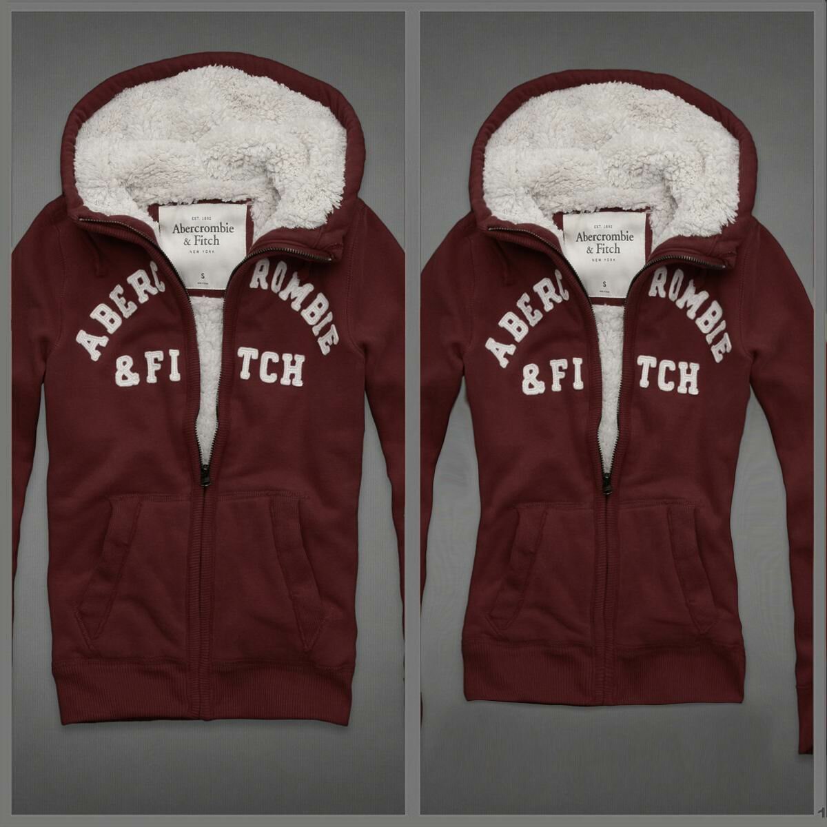Abercrombie Fitch couple 4089 Sweats à capuche fourrure