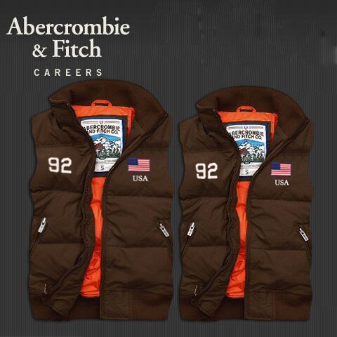 Abercrombie Fitch couple 4042 Doudounes sans manche café