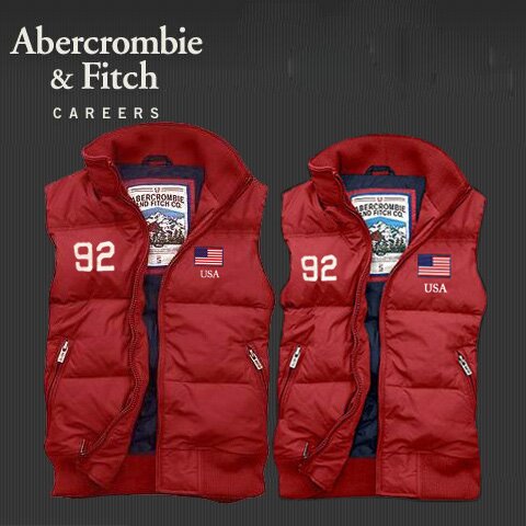 Abercrombie Fitch couple 4045 Doudounes sans manche rouge