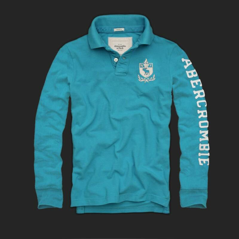 Abercrombie Fitch Homme 3078 Polo manches longues azur
