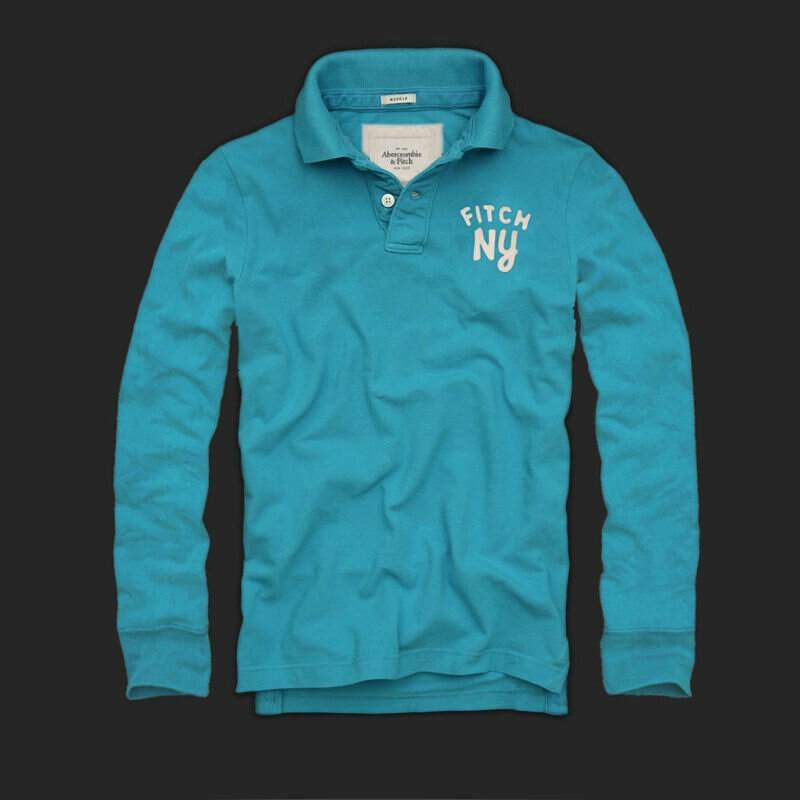 Abercrombie Fitch Homme 3084 Polo manches longues azur