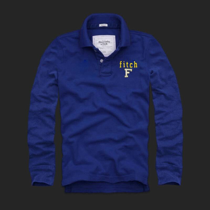 Abercrombie Fitch Homme 3083 Polo manches longues bleu