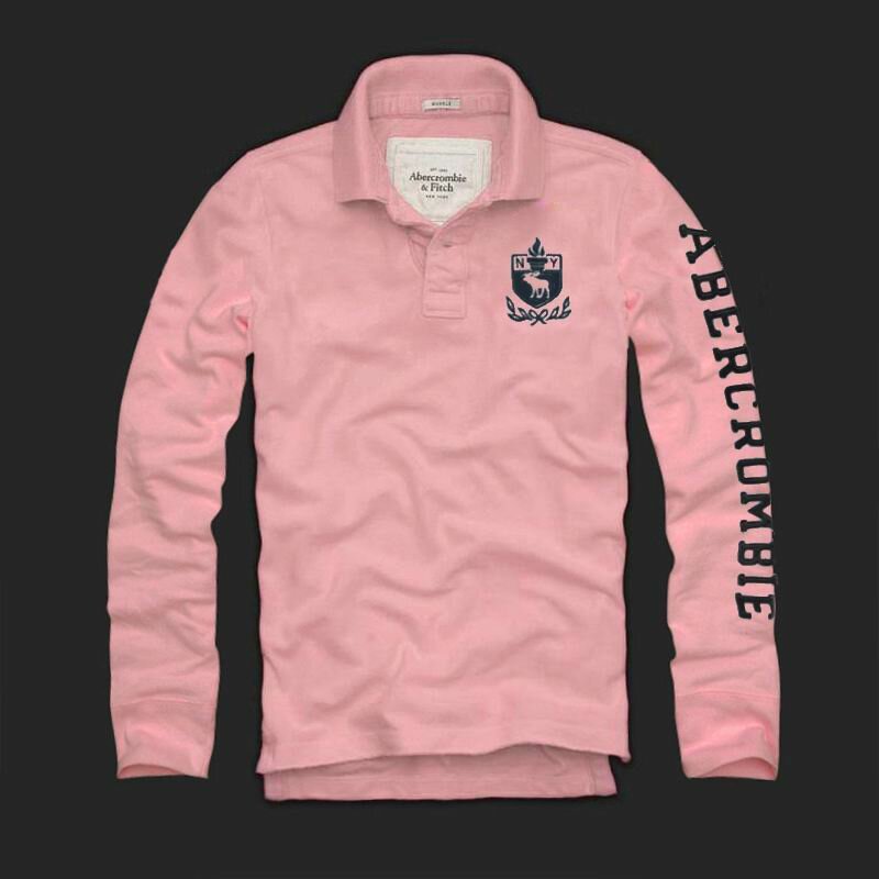 Abercrombie Fitch Homme 3072 Polo manches longues rose