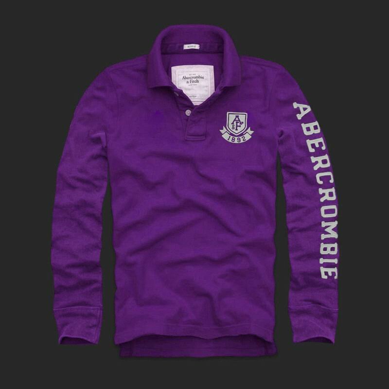 Abercrombie Fitch Homme 3079 Polo manches longues pourpre