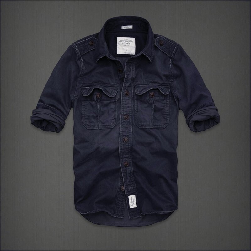 Abercrombie wholesale Homme 2271 Washed Long Chemises