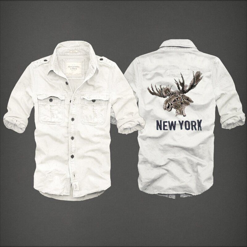 Abercrombie wholesale Homme 2280 Washed Long Chemises