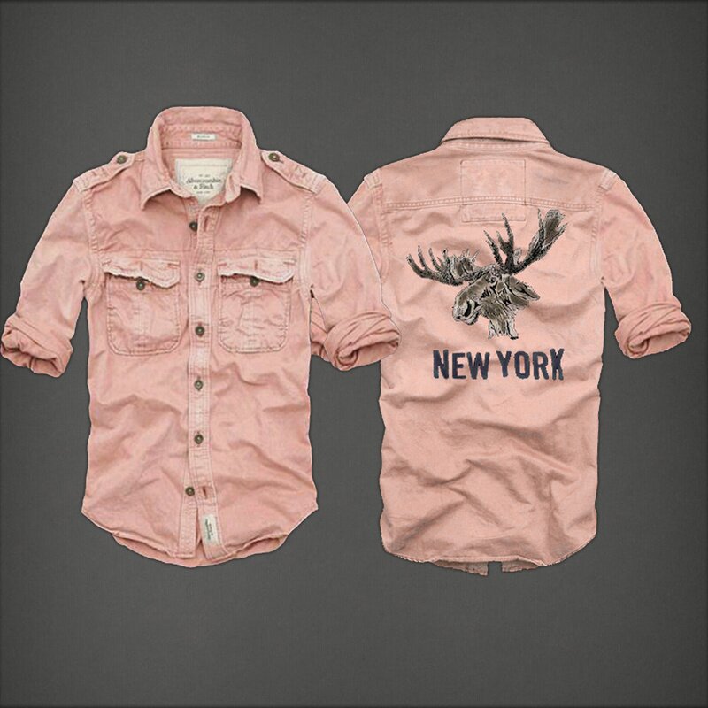 Abercrombie wholesale Homme 2281 Washed Long Chemises