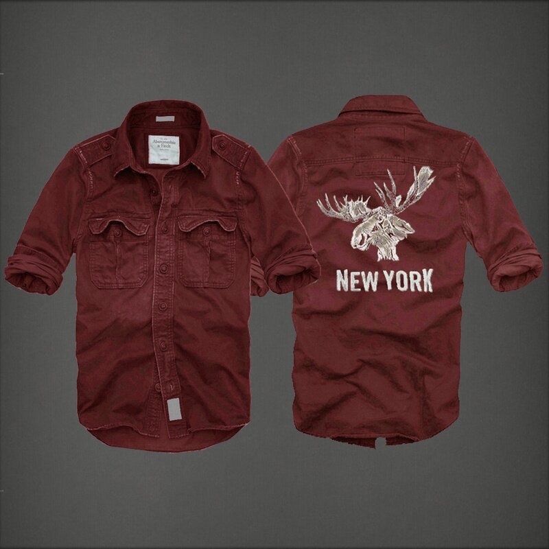 Abercrombie wholesale Homme 2283 Washed Long Chemises