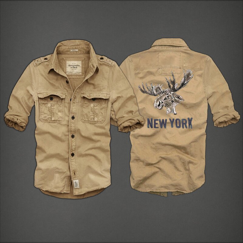 Abercrombie wholesale Homme 2286 Washed Long Chemises