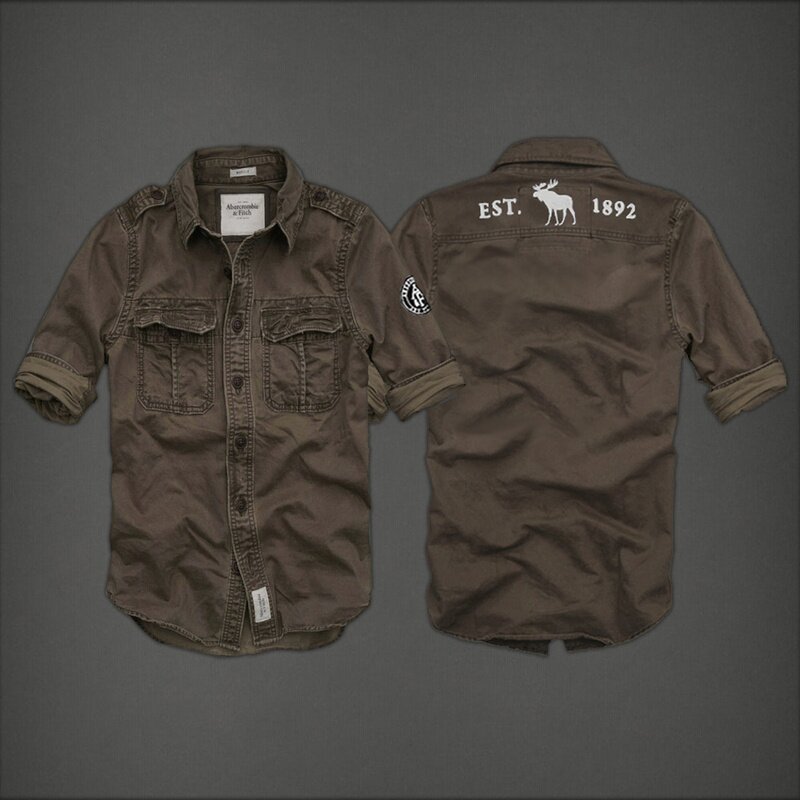 Abercrombie wholesale Homme 2292 Washed Long Chemises